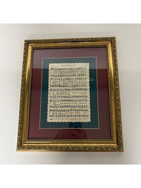 Home & Garden Party The Old Rugged Cross Framed Sheet Music Wall Art Gold Frame